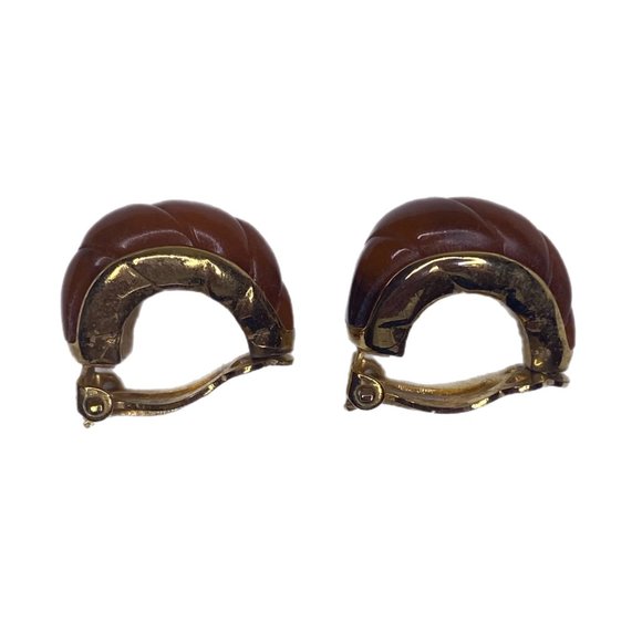 Women's Brown Pendant Necklace with Matching Clip-On Earrings - Picture 9 of 11